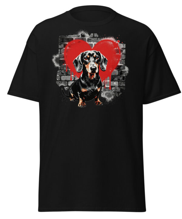 T-shirt Teckel – Street Art – noir – AMOUR CHIEN
